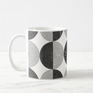Black and white circles seamless pattern coffee mug