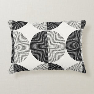 Black and white circles seamless pattern decorative cushion