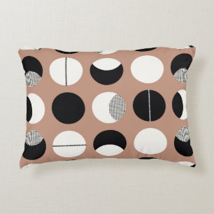 Black and white circles seamless pattern decorative cushion