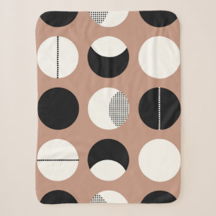 Black and white circles seamless pattern sherpa blanket