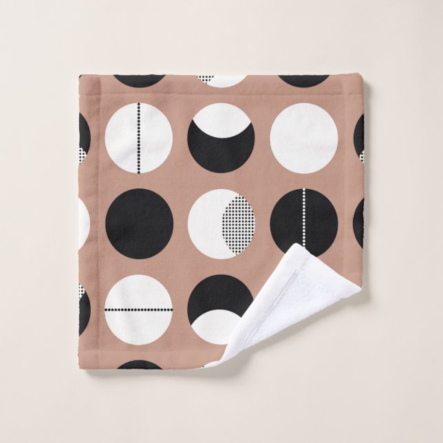 Black and white circles seamless pattern wash cloth (Wash Cloth)