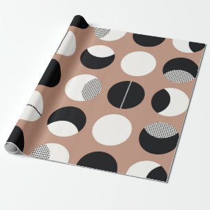 Black and white circles seamless pattern wrapping paper