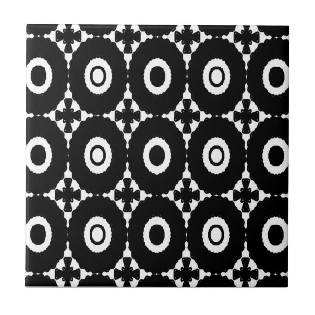 Black and white circles Tile (Front)