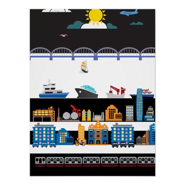 Black and white city poster (Front)