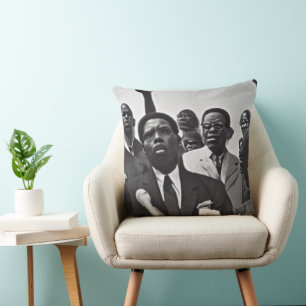 Black and white civil ,human rights day cushion