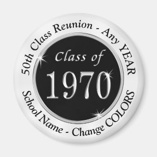 Black and White Class of 1970 Reunion 50th Reunion Magnet