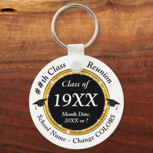 Black and White, Class Reunion Gift Ideas,  Key Ring