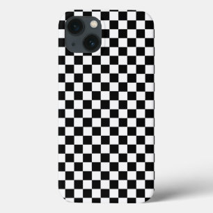 Black and White Classic Checkerboard by STaylor iPhone 13 Case