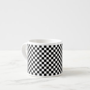 Black and White Classic Chequerboard by STaylor Espresso Cup
