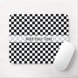 Black and White Classic Chequerboard by STaylor Mouse Pad