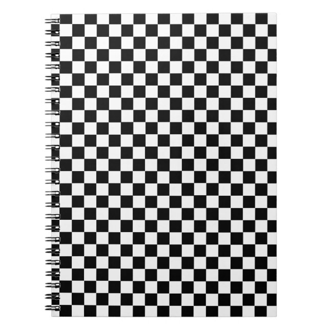 Black and White Classic Chequerboard by STaylor Notebook (Front)