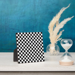 Black and White Classic Chequerboard by STaylor Plaque