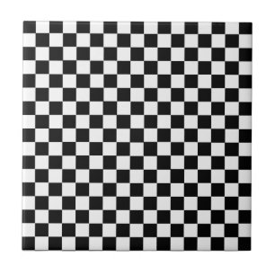 Black And White Classic Chequerboard Ceramic Tile