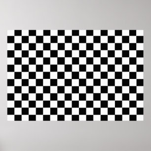 Black And White Classic Chequerboard Poster