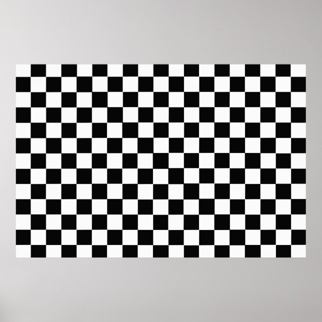 Black And White Classic Chequerboard Poster (Front)