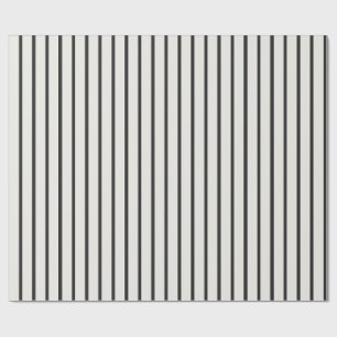 Black and White Classic Christmas Ticking Stripe Wrapping Paper