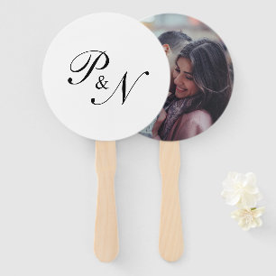 Black and White Classic Elegant Wedding Hand Fan