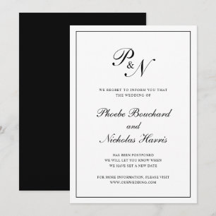 Black and White Classic Elegant Wedding Invitation