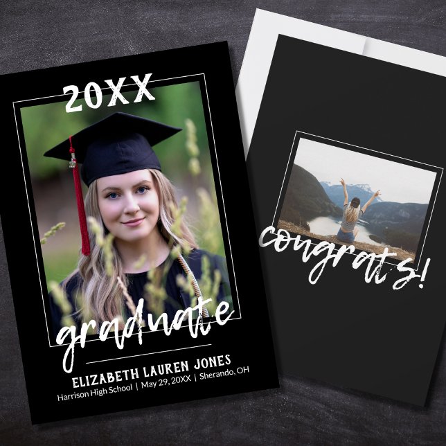 Black and White Classic Graduation Announcement (Creator Uploaded)
