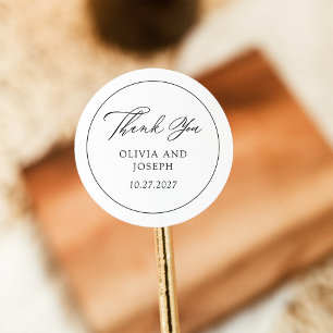 Black and White   Classic Italian Elegance Wedding Classic Round Sticker