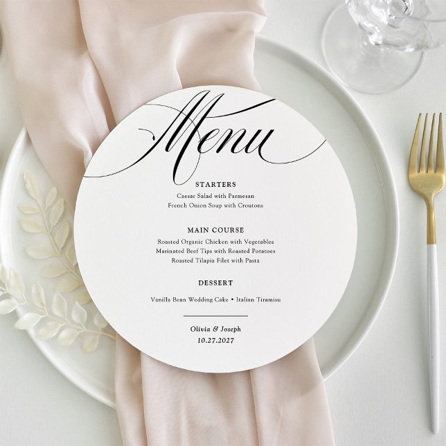 Black and White | Classic Italian Elegance Wedding Menu (Creator Uploaded)