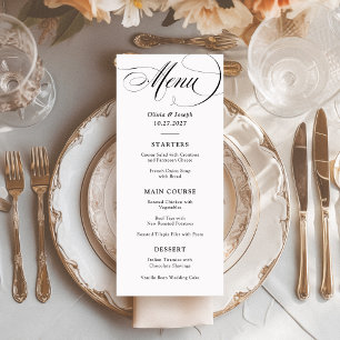 Black and White   Classic Italian Elegance Wedding Menu