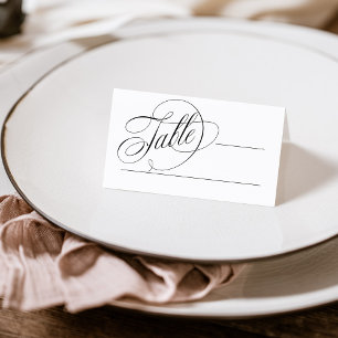 Black and White   Classic Italian Elegance Wedding Place Card
