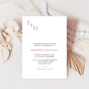 black and white classic minimalist wedding invitation