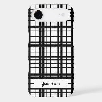 Black and White Classic Plaid Pattern Editable