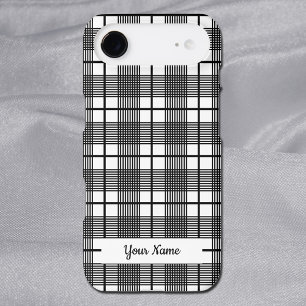 Black and White Classic Plaid Pattern Editable