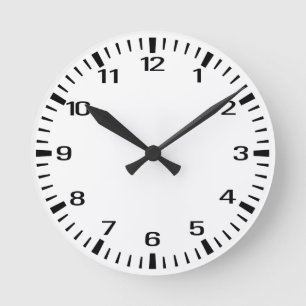 black and white classic round wall clock