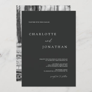 Black and White Classic Simple Photo Wedding Invitation
