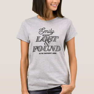 Black and White Classic Typography with Name T-Shirt