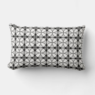 Black and white classy Shippo Pattern Lumbar Cushion