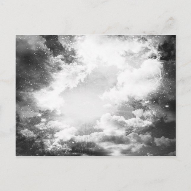 Black and White Clouds Light Postcard (Front)