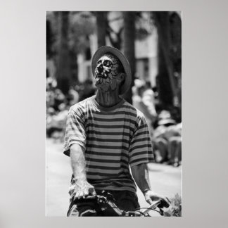black and white clown poster