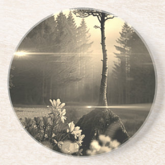 Black and white  coaster