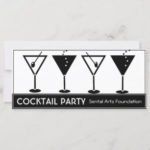 Black and White Cocktail Party Invitation