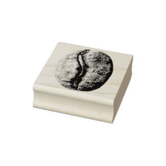 Black and White Coffee Bean Pencil Drawing Rubber Stamp