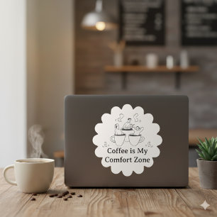 Black and White Coffee Comfort Zone Sticker