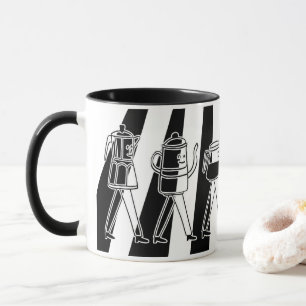 Black and White Coffee Makers Striped Coffee Mug