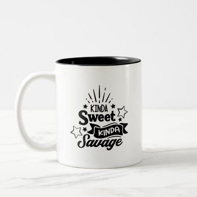 Black and White Coffee Mug with Quote (Left)