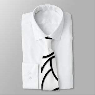 Black and White Comingled Abstract Tie