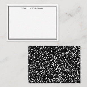 Black and White Composition Book Personalised Card