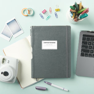 Black and White Composition Book Rounded Rectangle