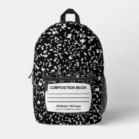 Black and White Composition Notebook Backpack