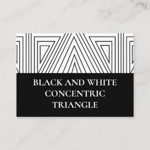 Black and White Concentric Triangle Business Card