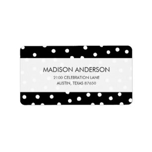 Black And White Confetti Dots Pattern Label