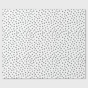 Black And White Confetti Dots Wrapping Paper