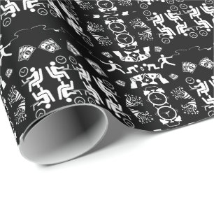 Black And White Congratulations On The New Job. Wrapping Paper